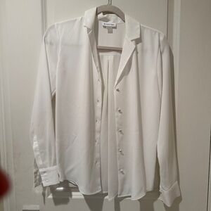 White button-down blouse.